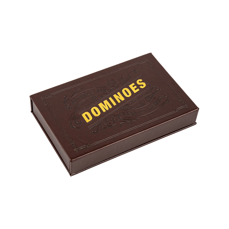 28 stuk traditionele ivoor dubbele zes domino's tegels in bruin papieren doos
