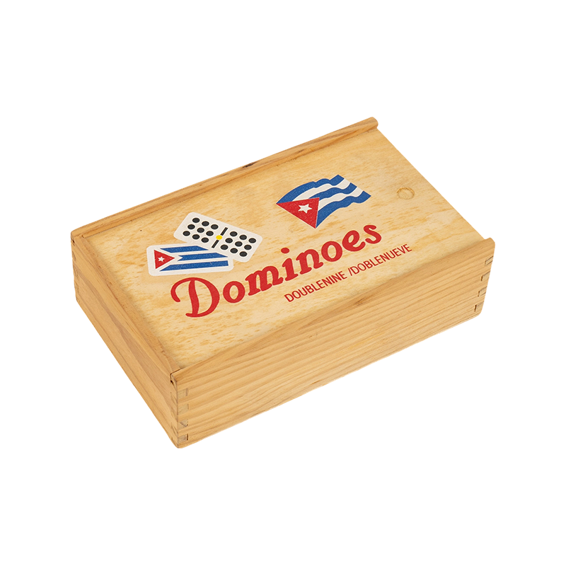 Traditionele Cubaanse dubbele negen houten doos domino