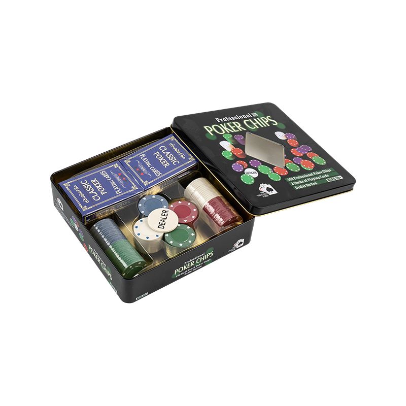 100 stcs draagbare ijzeren doos pokerchip set
