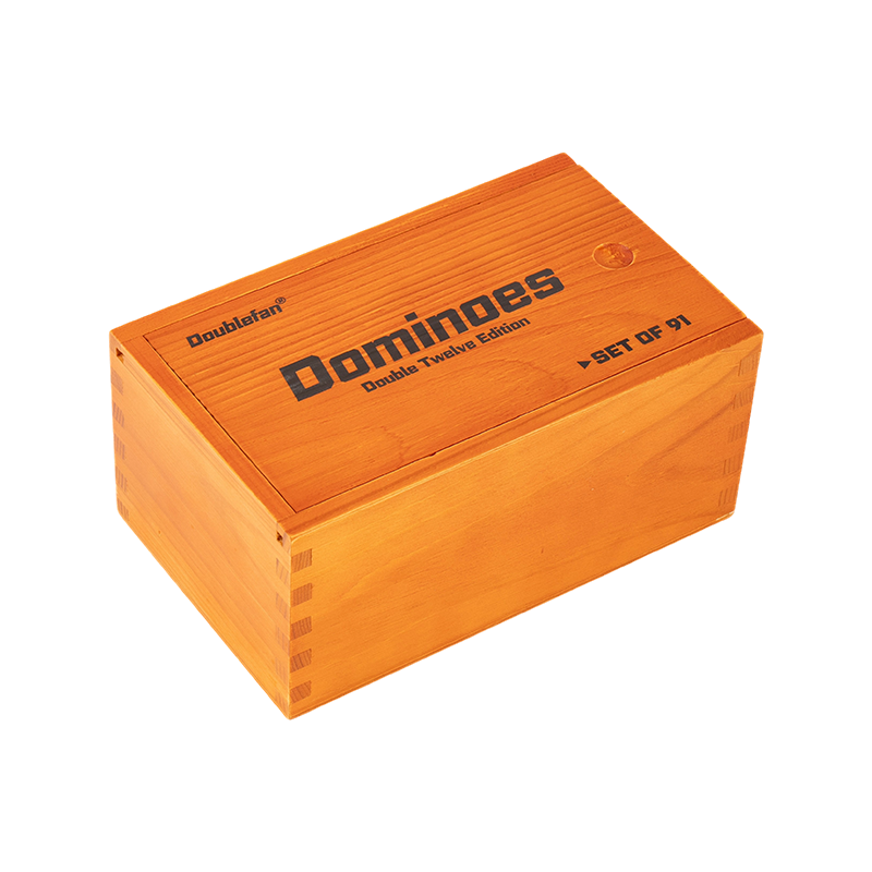 Dubbele twaalf polka dot houten doos domino