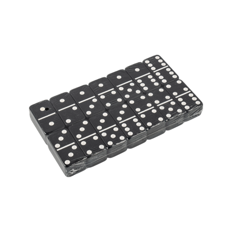 Witte stip zwarte bodem domino set